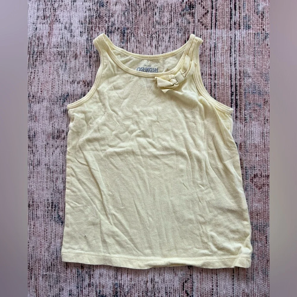 Oshkosh toddler girl Light yellow bow tank 3t